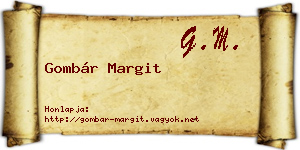 Gombár Margit névjegykártya